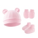 Kojeneckit winterset 0–1 jaar Muts met oortjes, wanten en sokkenbootjes Polyester katoen Warme kind winterset voor baby 6