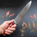 Kokkekniv lavet af Damaskusstål C275 3