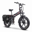 Kokoontaitettava sähköpyörä RANDRIDE YX20M-2 Moottori 2000 W Akku 48 V 20 Ah Fat bike 20 x 4 tuumaa Täysjousitettu Musta-punainen Maastoon 1