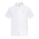 Koksblouse korte mouw staander knopen zak polyester werkkleding voor de keuken gastronomische kleding 1