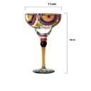 Koktejlová sklenica Margarita 270 ml zdobené farebné sklo priemer 11 cm výška 18 cm sklenica na margaritu koktejly alebo miešané drinky 2