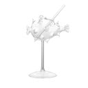 Koktélos pohár 195 ml tiszta üvegből dekoratív hal formájú pohár 18 cm magas 9,2 cm átmérőjű alappal koktélokhoz és italokhoz 1