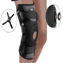 Kolenní bandáž NEENCA s bočními stabilizátory obvod 62 až 66 cm velikost 3XL měděné klouby i paměťová pěna černá na sport a rehabilitaci 4