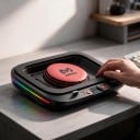 Kølepude til bærbar computer med turbo ventilator 2400 omdr./min, LCD skærm, 7 hældningspositioner, 14–19,3", RGB, sort-rød, til gaming 5