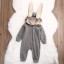 Kombinezon dla niemowląt z uszami królika - Szary 4