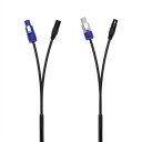 Kombinierter Strom- und DMX-Kabel 2 m mit powerCON- und 3-poligen XLR-Steckern männlich und weiblich schwarz für die Verbindung von Lichtern 2