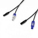 Kombinovaný napájecí a DMX kabel 2 m s konektory powerCON a 3pinovými XLR samec i samice černý pro propojení světel na pódiu 3
