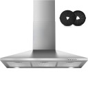 Komínová digestoř 400 m³/h šířka 90cm nerezová ocel s 5vrstvým filtrem LED osvětlením a tlačítkovým ovládáním energetická třída A+++ 1