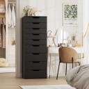Komoda do ložnice 124 x 45 x 40 cm S devíti zásuvkami a výřezy pro úchop Zásuvková komoda bez úchytek s nižšími i vyššími šuplíky 24