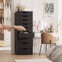 Komoda do ložnice 124 x 45 x 40 cm S devíti zásuvkami a výřezy pro úchop Zásuvková komoda bez úchytek s nižšími i vyššími šuplíky 27