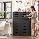 Komoda do ložnice 124 x 45 x 40 cm S devíti zásuvkami a výřezy pro úchop Zásuvková komoda bez úchytek s nižšími i vyššími šuplíky 29