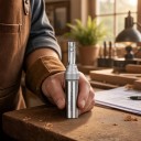 Kompakt fræser 8 x 20 mm Skaft 1/2 tomme 12,7 mm Tre-skær TCT hårdmetal Lige CNC fræser Sølv Træ og spånplade 6