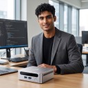 Kompakt gaming PC GenMachine AMD Ryzen 5 6600H ES 16 GB RAM 1 TB SSD 6 kerner 3,3 til 4,5 GHz Sølv Mini computer til spil og multimedia 4