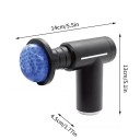 Kompakte Massagepistole mit Kühl- und Heizfunktion, 6 Geschwindigkeitsstufen, 3 Massageköpfen, USB-Ladung, effektive Spannungsreduktion, 14 cm x 13 cm 2