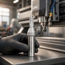 Kompakte Nutfräse 8 x 20 mm Schaft 1/2 Zoll 12,7 mm Dreischneider TCT aus Hartmetall Gerade CNC Fräse Silber Holz und Spanplatte 5