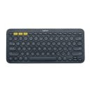 Kompaktná bezdrôtová bluetooth klávesnica s okrúhlymi klávesami Dosah až 10 m Napájanie 2x AAA Plastové telo 27,9 x 12,4 x 1,6 cm 3