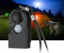Kompaktní osobní bezpečnostní alarm 67 x 38 x 25 mm v černém provedení s PIR senzorem pohybu, sirénou 120 dB, LED svítilnou a klíčenkou 2