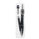 Kompassæt med mikroblyant og ekstra stifter i etui. Skolekompas til tegning med ekstra refills og gennemsigtigt etui 12 x 2,5 cm. 5