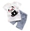 Komplet chłopięcy - Koszulka z pandą i spodenkami J677 9