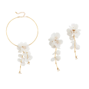 Komplex set 14 cm Halsband 13 cm Örhängen Punkblomma Kreativ elegant dam uttalande smycken Fest set 7