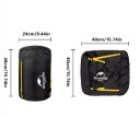 Kompresní vak na spacák velikost S Průměr 24 cm výška 40 cm Rozložený 40 x 40 cm Popruhy se sponami Černá Na kempink a turistiku 2