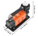 Kompresor na huštění pneumatik 6–10 CFM 10,3 bar 334 × 150 × 224 mm kovová konštrukcia čierno-oranžový pre auto a dielňu 2