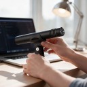 Kondensatormikrofon 14,5 x 2,2 cm membran kardioid med XLR-kontakt, fuktbeständig, svart för studionspelning 3