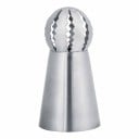 Konditor-Dekorationsspitze zum Dekorieren von Torten und Muffins mit Creme Kugelkopf mit Aussparungen Höhe 6 cm und Durchmesser 3 cm Edelstahl 2