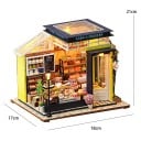 Konditoria 18 x 21 x 17 cm Mini LED rakennussarja kalusteilla Realistinen malli ilman kantta Koristava valaistu mini konditoria yksityiskohtineen 2