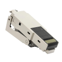 Konektor RJ45 CAT7 ekranowany 40Gbps 2000MHz dla 22–24AWG metaliczny srebrny wielokrotnego użytku zakończenie kabla ethernet LAN 2