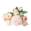 Konstgjorda dekorativa blommor rik blomsterbukett 30x16 cm siden + plast arrangemang dekoration för vas och interiör 6