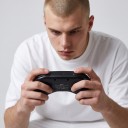 Kontroll för stridsspel med 6 knappar och höjdjusterbar joystick Bluetooth och kabel i svart för PC iOS Switch och Android 7