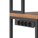 Konyhai szekrény polcokkal és elektromos aljzattal 8 akasztóval a bögrékhez 170 x 60 x 40 cm Fa és acél Mikrohullámú sütő és kávéfőző állvány 4