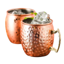 Koperen mok met gesmeed oppervlak en handvat 530 ml van koper 8,8 x 10 x 8,8 cm voor het serveren van dranken thuis en bij bijeenkomsten 10
