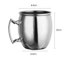 Koperen mok met handvat 530 ml van koper 8,8 x 10 x 8,8 cm voor het serveren van koude dranken thuis en tijdens bijeenkomsten 3