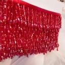 Korálkos bojtokkal ellátott szalag 45 cm poliészter dekoratív szalag gyöngyökkel ruhák, táncostümök és textil dekorációk díszítésére 14