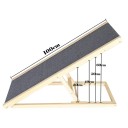Korkeudelta säädettävä puinen ramppi koirille 100 x 40 cm kantavuus 80 kg liukumaton askel eläimille 3
