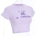 Kort dame t-shirt lilla 3