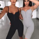 Kort damejumpsuit med lynlås 2