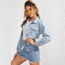 Kort denimjakke til kvinder P1531 1