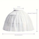 Kort fluffig bröllopspetticoat längd 45 cm Midja 55–80 cm Tyllpetticoat under bröllopsklänningar volympetticoat 4