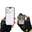 Kort GPS tracker med rækkevidde op til 5 km og sensorer, 85 × 55 × 6,5 mm, LoRa mesh og Bluetooth, IP65, sort, til vandreture og overvågning 3