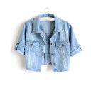 Kort jeansjacka för kvinnor P1681 5