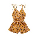 Kort jumpsuit med blomster til piger 6
