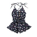 Kort jumpsuit med blomster til piger 3