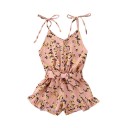 Kort jumpsuit med blomster til piger 4