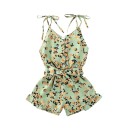 Kort jumpsuit med blomster til piger 5