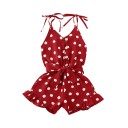Kort jumpsuit med polkaprikker til piger 3