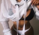 Kort mesh-sweatshirt til kvinder A61 6