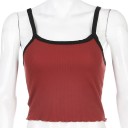 Kort ribbet tanktop til kvinder 1
